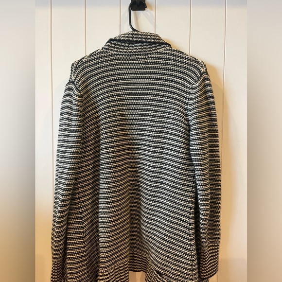 Merona
White Stripe Open Front Shaw Collar Sweater Cardigan - Picture 3 of 4